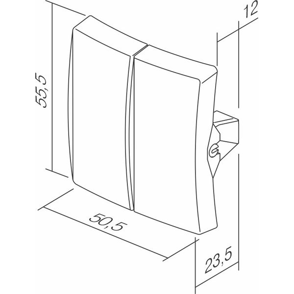 SWITCH 2GANG-1WAY 10AX 250V~ PW XO 3515827 image 1