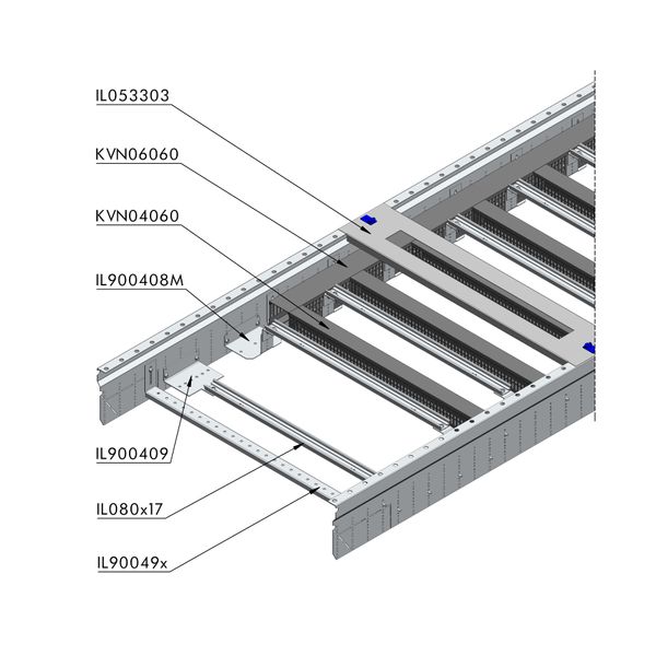 Wiring Duct 60x60mm WxH lead free, RAL 7030 image 1