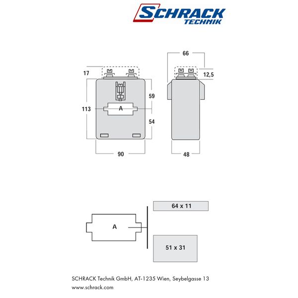 Current transformer 600/5A, 50x30/60x10mm, class 0.5 image 3