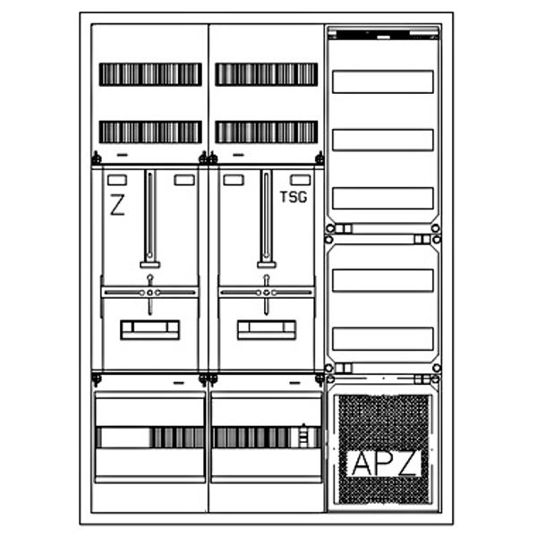 Z„hlerverteiler 1xZF, H=1100 B=800 T=210mm, 1xTSG, VF, APZ image 1