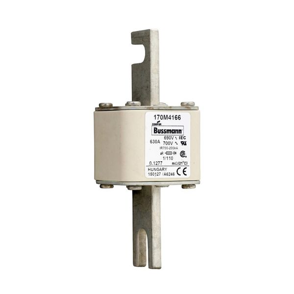 Fuse-link, high speed, 630 A, AC 690 V, DIN 1, 53 x 66 x 138 mm, aR, DIN, IEC, single indicator image 7