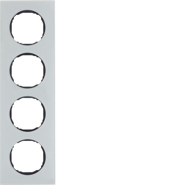 Frame 4gang, flat, R.8, glass polar white image 1