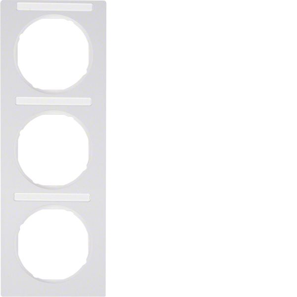 Frame 3gang vert., lab. field, R.3, p. white glossy image 1