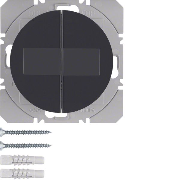 KNX radio wall-transmitter 2gang flat solar quicklink, R.1/R.3, black  image 1