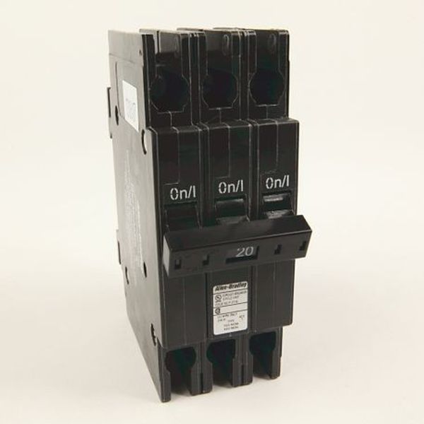 Allen-Bradley, 1492-MC Circuit Breaker, 1492 Miniature Circuit Breaker, Circuit Breaker - 1/2 in wide per pole, DIN rail mounting, 10 kA, 3 Poles, 15 Amps, Standard Terminal image 1