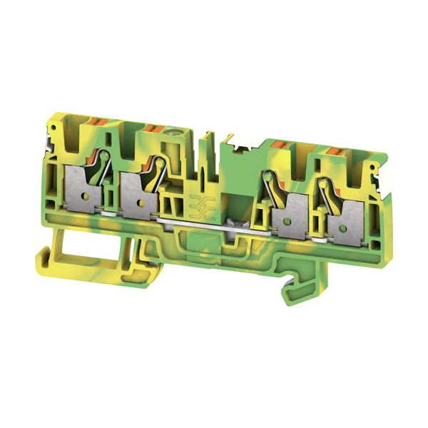 PE terminal, PUSH IN, 4 mm², Green/yellow image 1