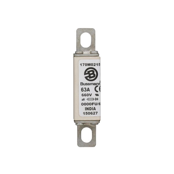 Fuse-link, high speed, 63 A, AC 660 V, size 0000, 18 x 19 x 80 mm, aR, UL image 28