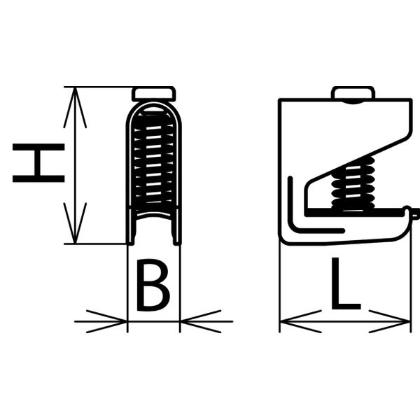 Shield terminal D 5.0-11mm nickel- plated brass, for busbars 18x3 mm image 2