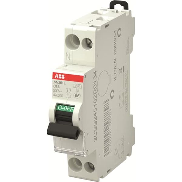 SN201 L-C13-L Miniature circuit breaker - 1+NP - C - 13 A image 1