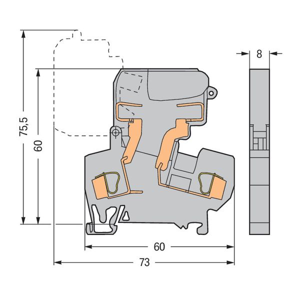 2-conductor fuse terminal block with pivoting fuse holder for 5 x 20 m image 5