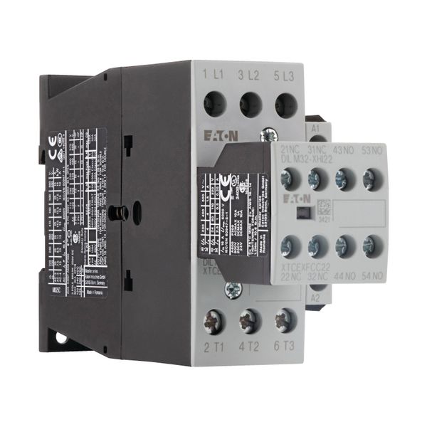 Contactor, 380 V 400 V 11 kW, 3 N/O, 2 NC, RDC 24: 24 - 27 V DC, DC operation, Screw terminals image 11