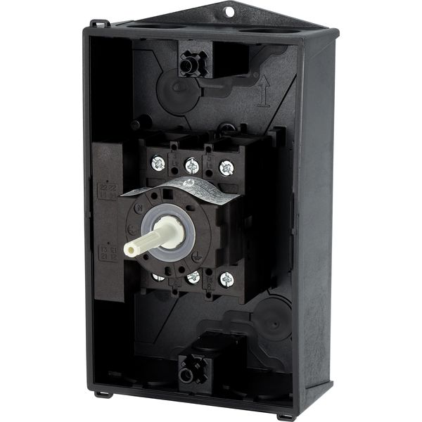 Main switch, P1, 25 A, surface mounting, 3 pole, 1 N/O, 1 N/C, STOP function, With black rotary handle and locking ring, Lockable in the 0 (Off) posit image 28