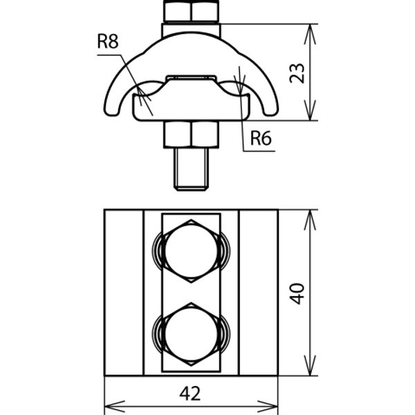 Parallel connector Cu for different diameters Rd 5-12.5mm / 16-95mm² image 2