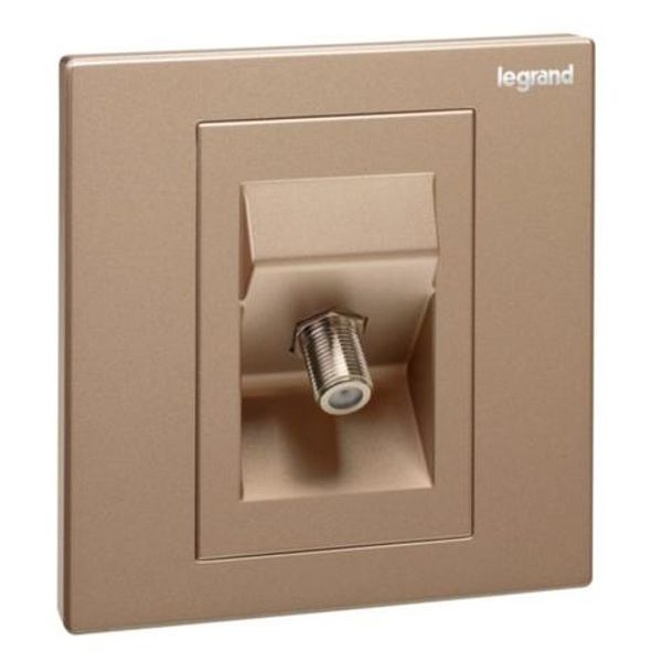 Galion - 1 gang F-type TV socket outlet - Rose Gold image 1