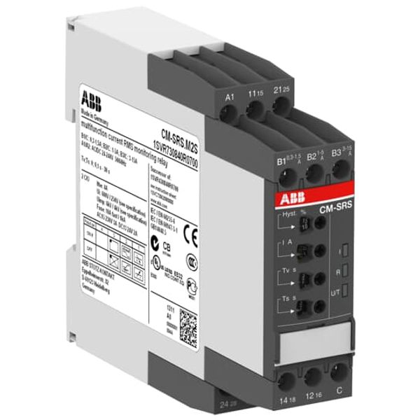 CM-SRS.M1S Current monitoring relay 2c/o, B-C=3mA-1A RMS, 24-240VAC/DC image 2