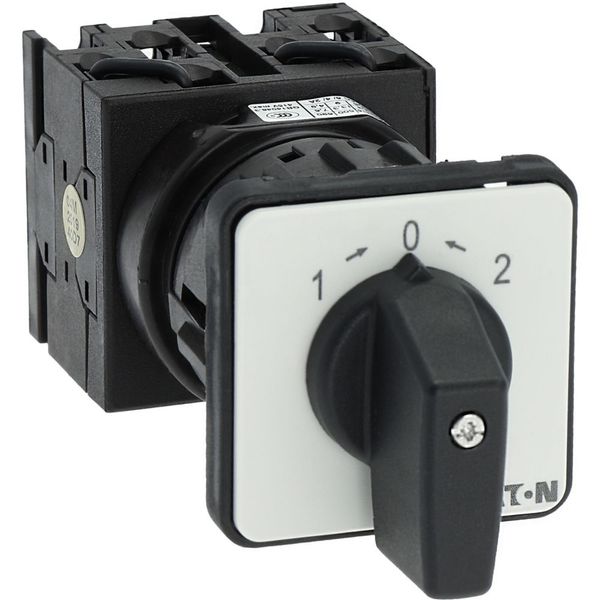 Reversing switches, T0, 20 A, centre mounting, 3 contact unit(s), Contacts: 5, 45 °, momentary, With 0 (Off) position, with spring-return from both di image 32