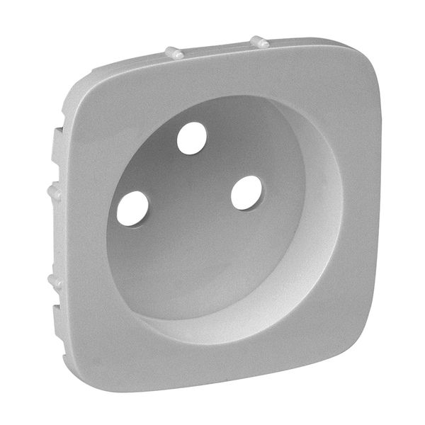 Cover plate Valena Allure - 2P+E socket - French standard - aluminium image 1