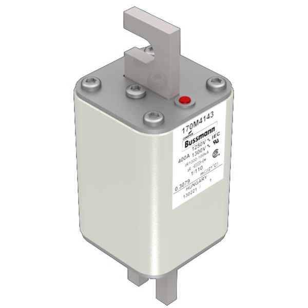 Fuse-link, high speed, 400 A, AC 1250 V, size 1, 53 x 66 x 138 mm, aR, DIN, IEC, single indicator image 3