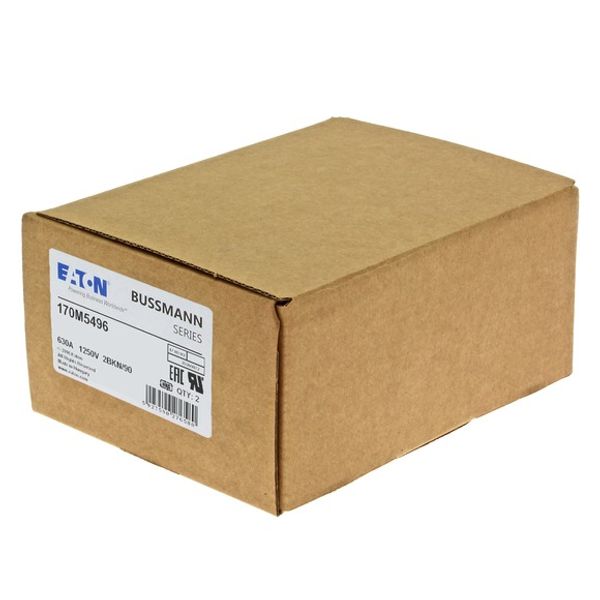 Fuse-link, high speed, 630 A, AC 1250 V, size 2, 61 x 77 x 91 mm, aR, IEC, UL, single indicator image 4