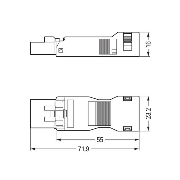 Plug with strain relief housing 4-pole black image 7