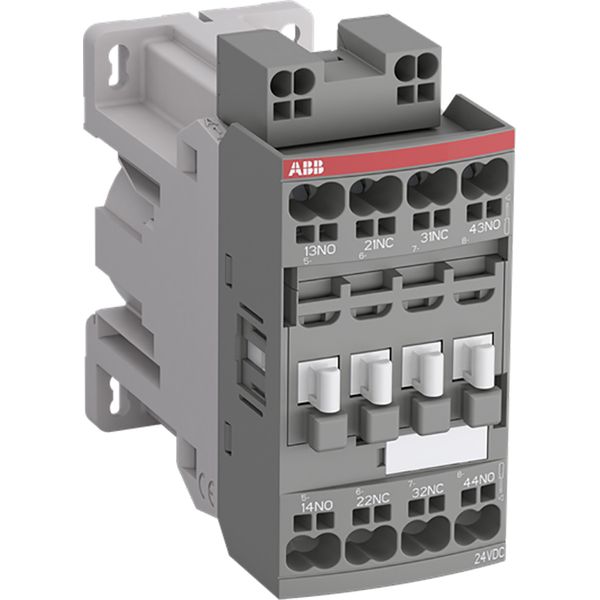 Block Contactor Relay 4 NO, 0 NC Coil 24 V DC Push-in Spring Terminals image 1