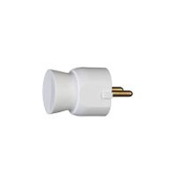 2P+E plug - 16 A - German std - plastic side outlet - white - bulk image 1