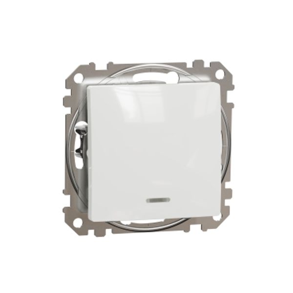 Sedna Design & Elements, 2-Pole switch 10AX Red indicator LED, white image 3
