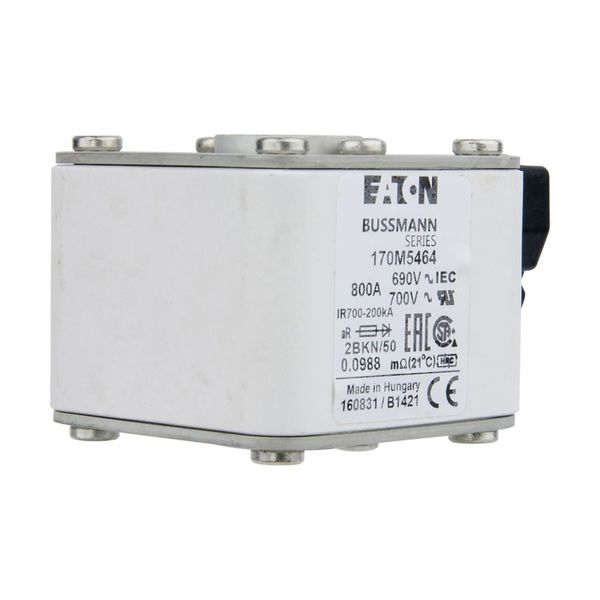 Fuse-link, high speed, 800 A, AC 690 V, size 2, aR, IEC, UL, single indicator image 13