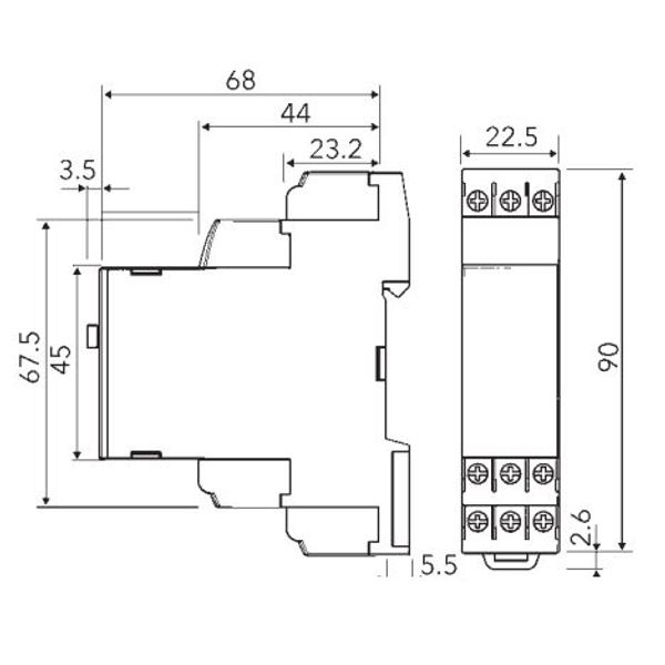 Time relay UC 12...240 V 50/60 Hz, 8 A, 2 changeover contacts, 0.1 sec.-100 hours. image 3