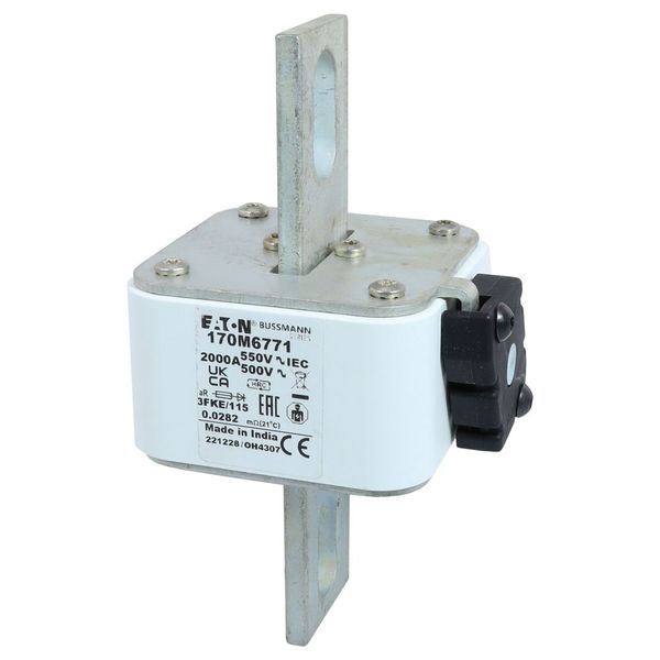 Fuse-link, high speed, 2000 A, AC 550 V, size 3, 76 x 92 x 139 mm, aR, IEC, UL, single indicator image 22