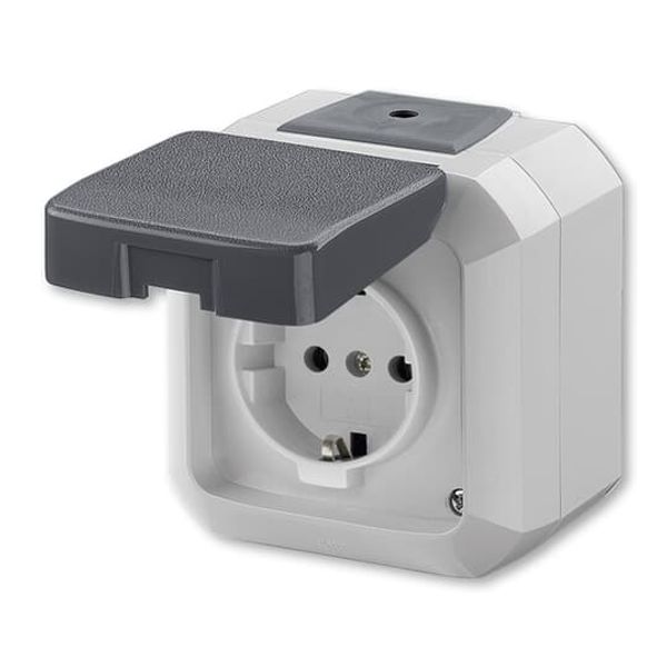 5518N-C03510 S Socket outlet with earthing contacts, with hinged lid image 1