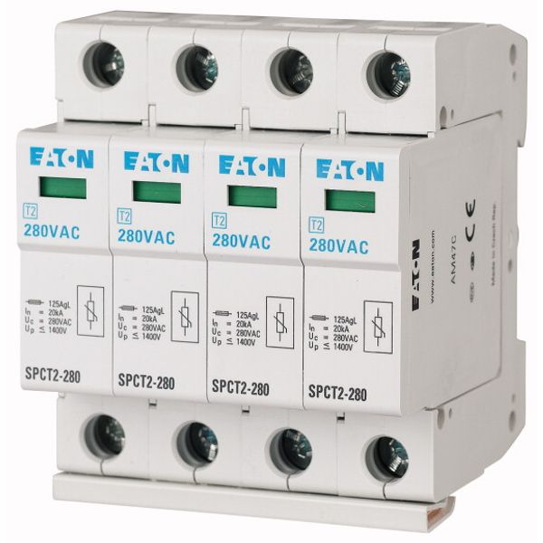 Plug-in surge arresters, 4p, 335VAC, 4x20kA image 1