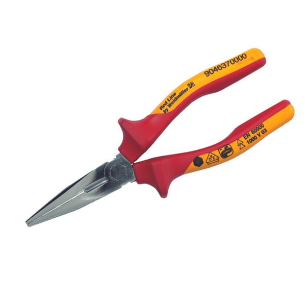 Snipe-nose pliers, 160 mm, straight, Protective insulation, 1000 V: Ye image 1