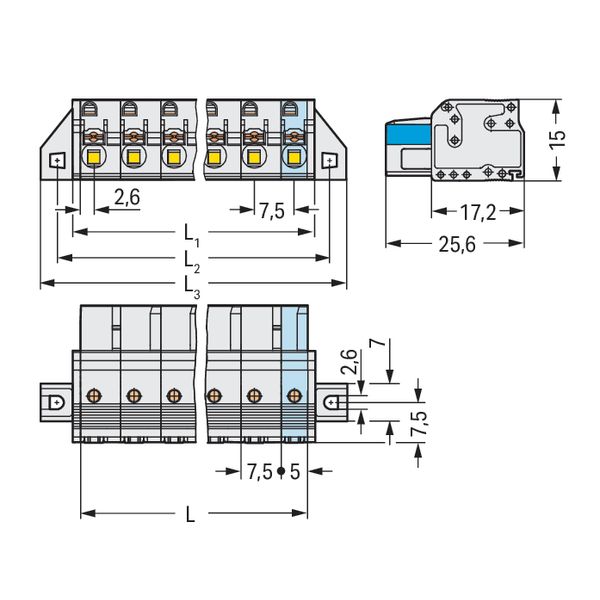 1-conductor female connector push-button Push-in CAGE CLAMP® light gra image 5