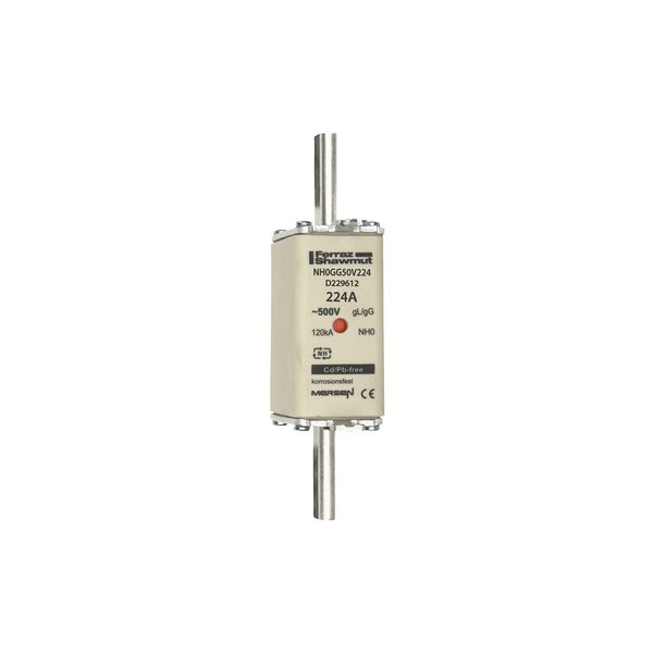 Fuse-link NH0 gG 500VAC 224A live tags Double indicator image 1