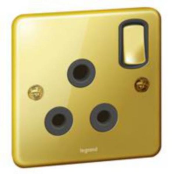 Synergy™ Authentic - 1 gang switched single pole socket outlet 15A Glossy gold image 1