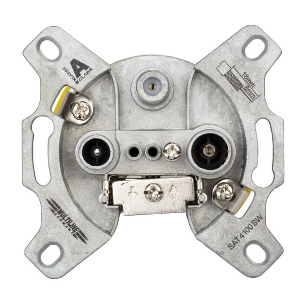 SAT terminal type outlet 3-Port,R/TV/SAT,Cl.A,Frame+Box,9010 image 1