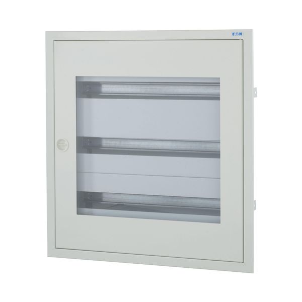 Complete flush-mounted flat distribution board with window, white, 24 SU per row, 3 rows, type C image 4