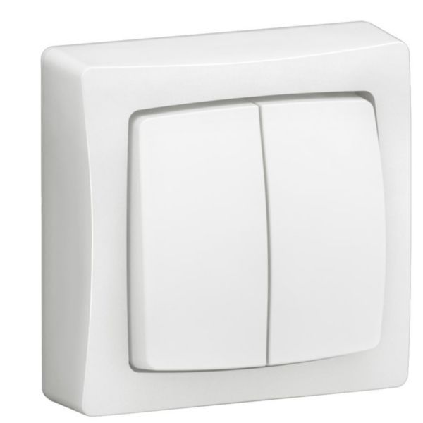 ALA2221WH Switch or double-touch two-way switch Complete surface-mounted switchgear - White (plug-in) image 2