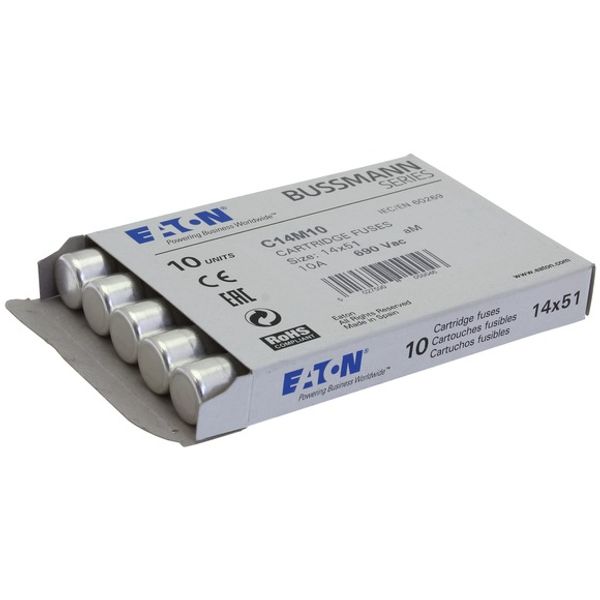 Fuse-link, LV, 10 A, AC 500 V, 14 x 51 mm, aM, IEC, with striker image 1