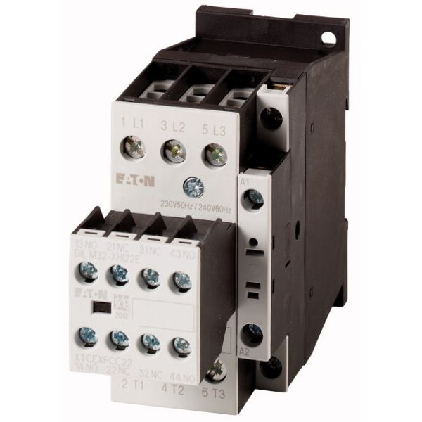 Contactor, 380 V 400 V 15 kW, 2 N/O, 2 NC, RDC 24: 24 - 27 V DC, DC operation, Screw terminals image 1