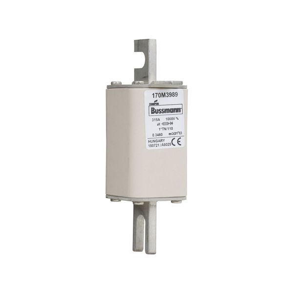 Fuse-link, high speed, 315 A, AC 1000 V, compact DIN 1, 43 x 61 x 138 mm, aR, DIN, IEC, type T indicator image 13