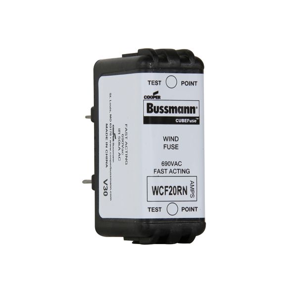 Eaton Bussmann Series WCF Fuse, Wind CUBEFuse Holder, Non-indicating, Finger safe, 20 A, CF class, Dual element, Glass filled PES material, Fits 690 V WCF Holder, CUBEFuse type image 6