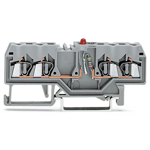 Component terminal block 4-conductor LED (red) gray image 4