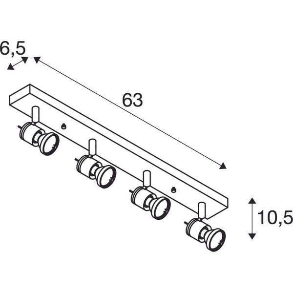 ASTO IV wall- & ceiling lamp, GU10, max. 4x75W, brushed alu image 3