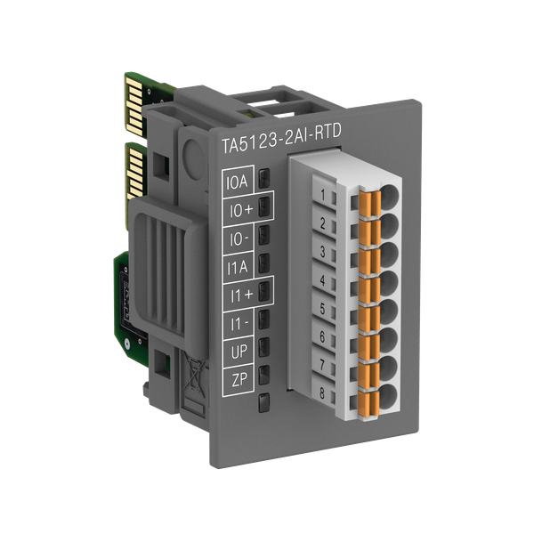 Analog input option board. 2 AI: RTD. 16 Bit.  Spring terminals included (TA5123-2AI-RTD) image 1