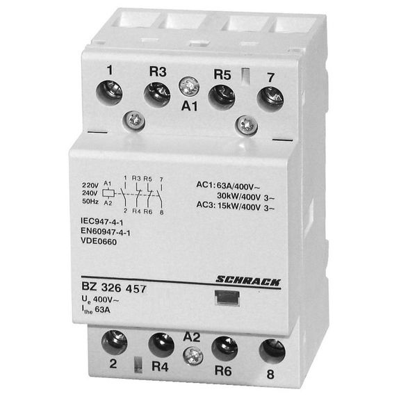 Modular contactor 63A, 2 NO + 2 NC, 230VAC, 3MW image 1