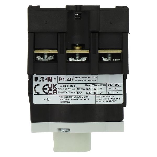 On-Off switch, P1, 40 A, rear mounting, 3 pole, Without metal shaft image 14