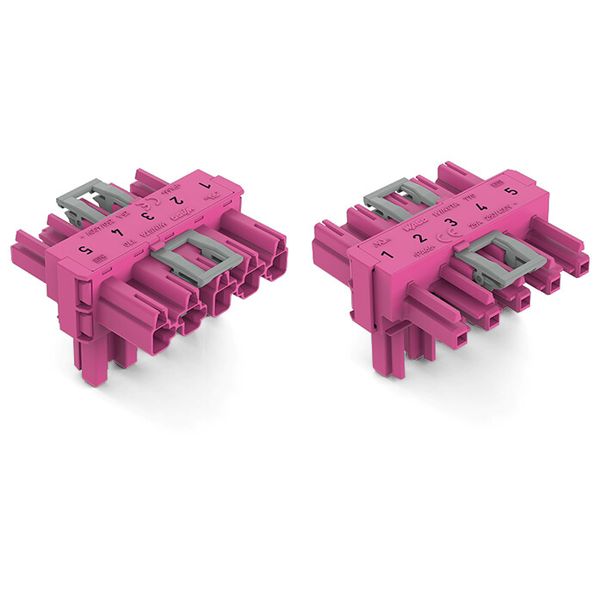 T-distribution connector 5-pole Cod. B pink image 2