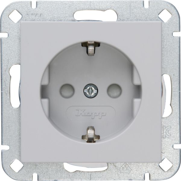 HK07 - protective contact socket, increased contact protection, color: matt gray image 1